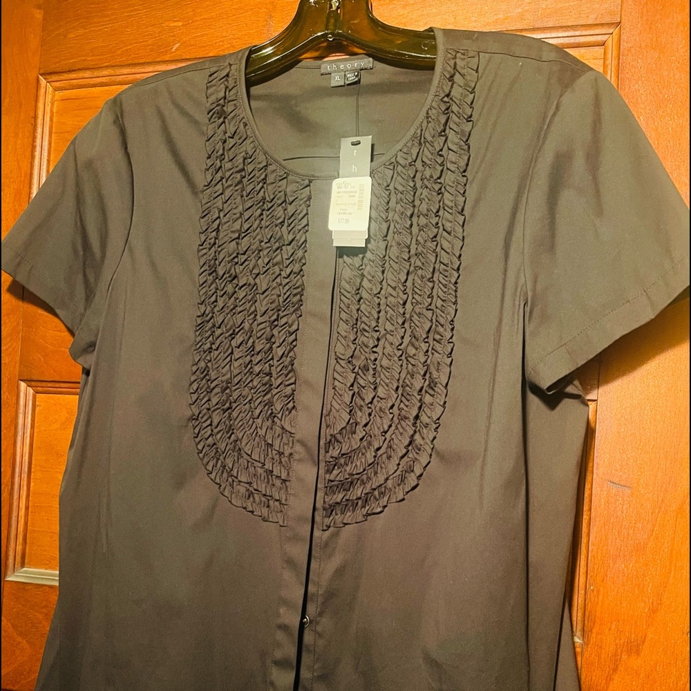 THEORY KALIA RUFFLE TOP